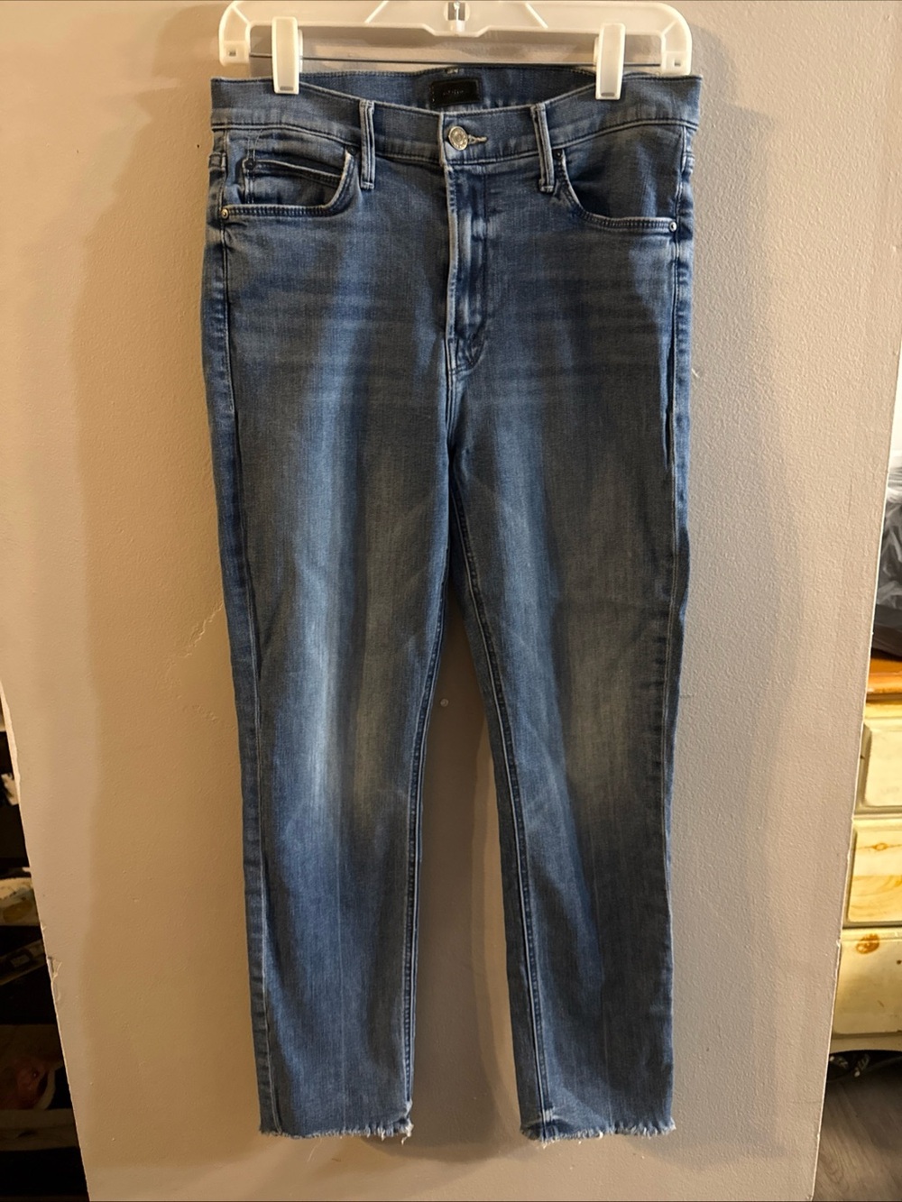 mother the mid rise dazzler ankle fray Sz 31 Women Luxury Jeans Blue Cotton 026